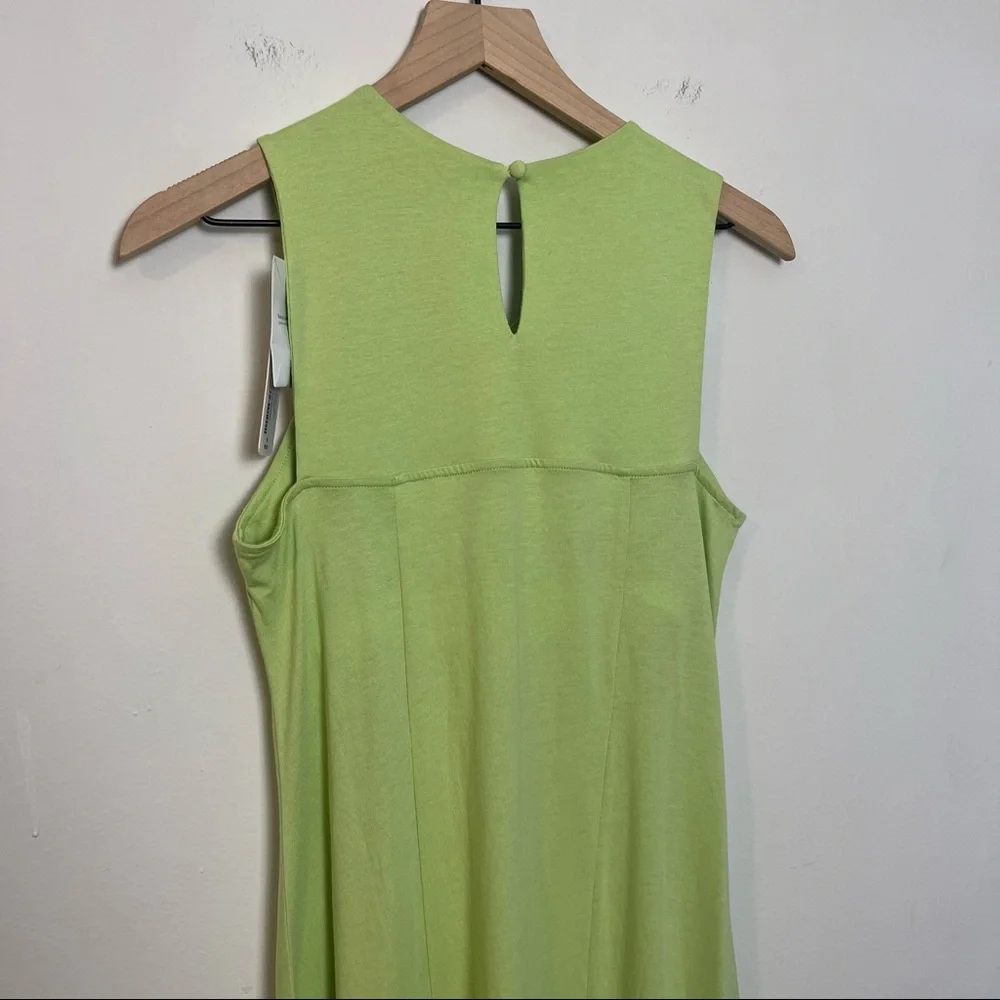 NEW SOFT SURROUNDINGS- Duvall Sleeveless Midi Dress Margarita Green - Picture 7 of 10